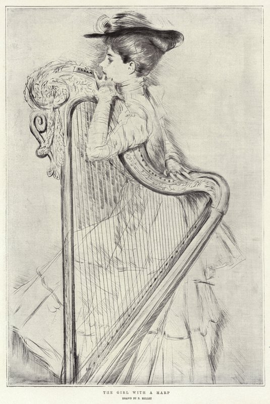 La Fille à la Harpe - Paul Cesar Helleu