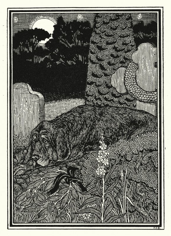Le chien de Montargis (lithographie) - Percy James Billinghurst