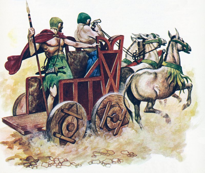 Char sumérien (lithographie en couleur) - Peter Jackson