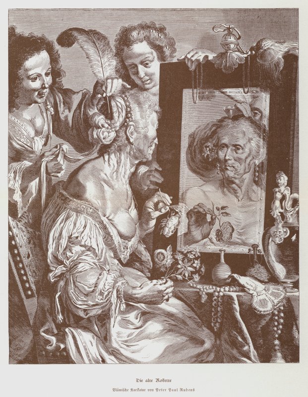 La Vieille Coquette, vers 1630 (lithographie) - Peter Paul (after) Rubens