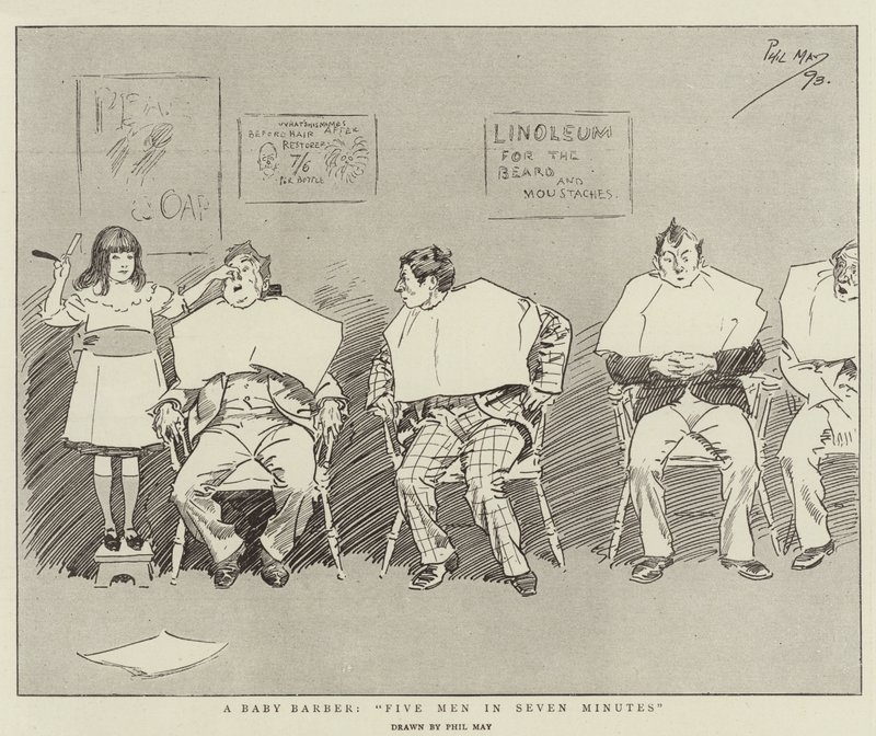 Un bébé barbier, cinq hommes en sept minutes - Phil May