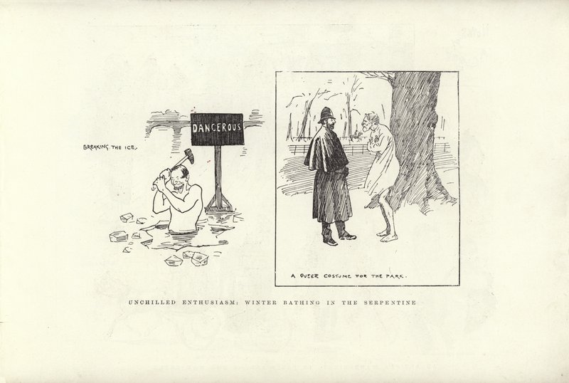 Enthousiasme non refroidi, baignade hivernale dans la Serpentine - Phil May