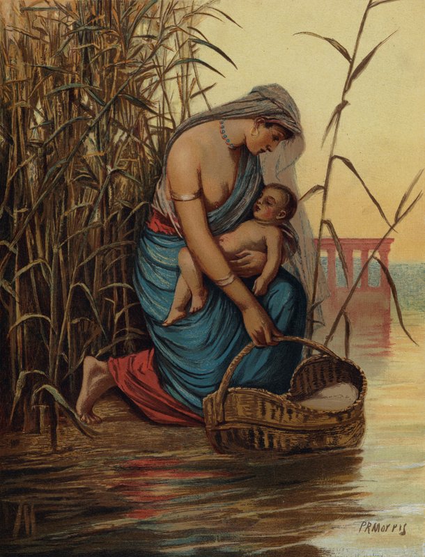 Le bébé Moïse et sa mère - Philip Richard after Morris