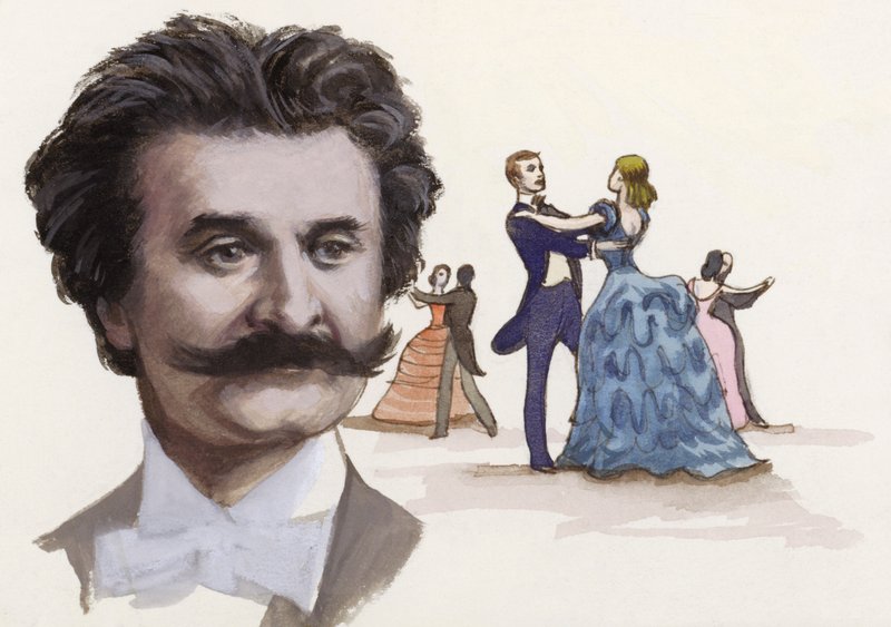 Johann Strauss The Younger (gouache sur papier) - Ralph Bruce