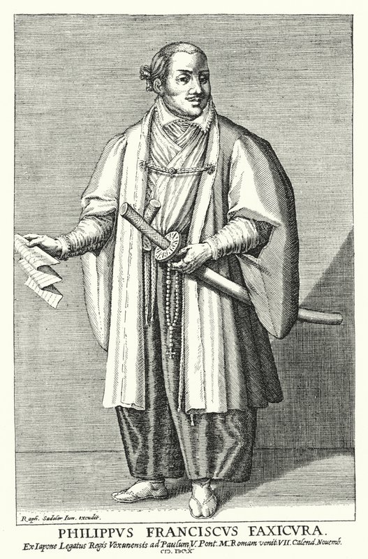 Hasekura Tsunenaga, ambassadeur japonais auprès du Pape, 1615 - Raphael I after Sadeler