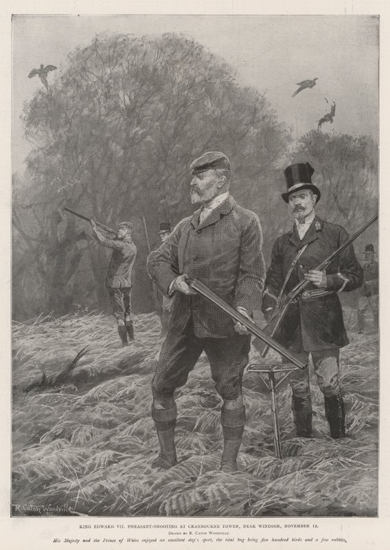 Le Roi Édouard VII Chassant le Faisan à Cranbourne Tower, près de Windsor, 12 novembre - Richard Caton Woodville junior