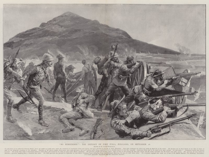 Pas de reddition ! La Défense du Fort Itala, Zululand, le 26 septembre - Richard Caton Woodville junior