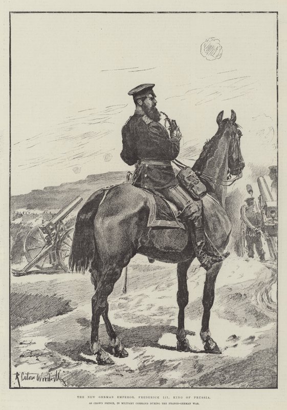 Le Nouvel Empereur Allemand, Frédéric III, Roi de Prusse, en tant que Prince Héritier, en Commandement Militaire pendant la Guerre Franco-Allemande - Richard Caton Woodville junior