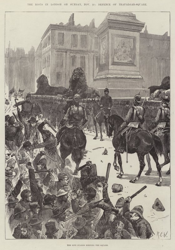 Les émeutes à Londres le dimanche 13 novembre, défense de Trafalgar Square - Richard Caton Woodville junior