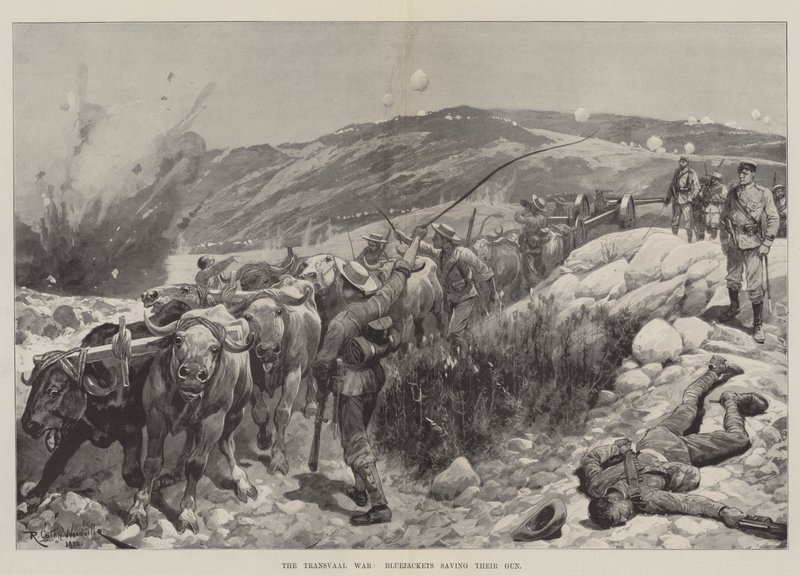 La guerre du Transvaal, les marins sauvant leur canon - Richard Caton Woodville junior