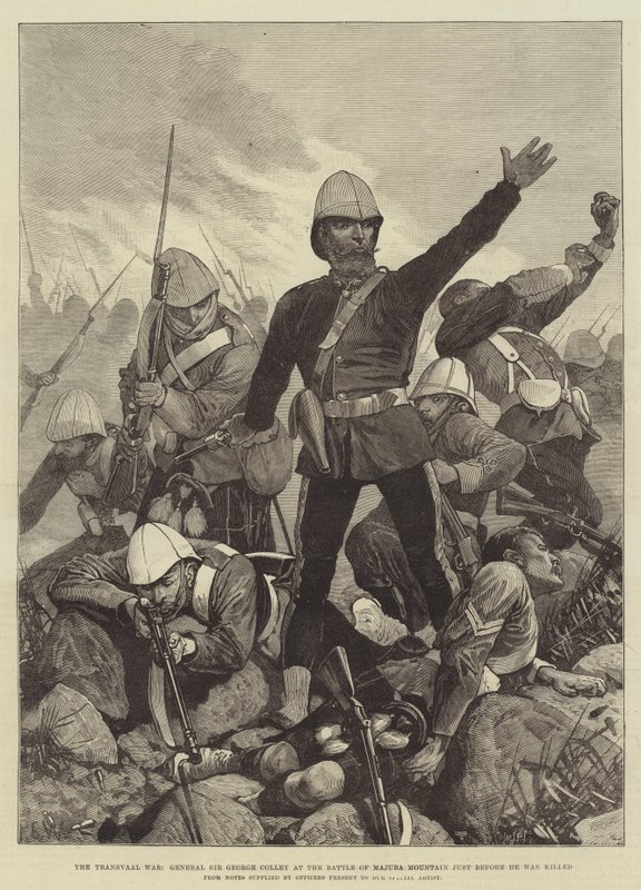 La guerre du Transvaal, le général Sir George Colley à la bataille de Majuba Mountain juste avant d