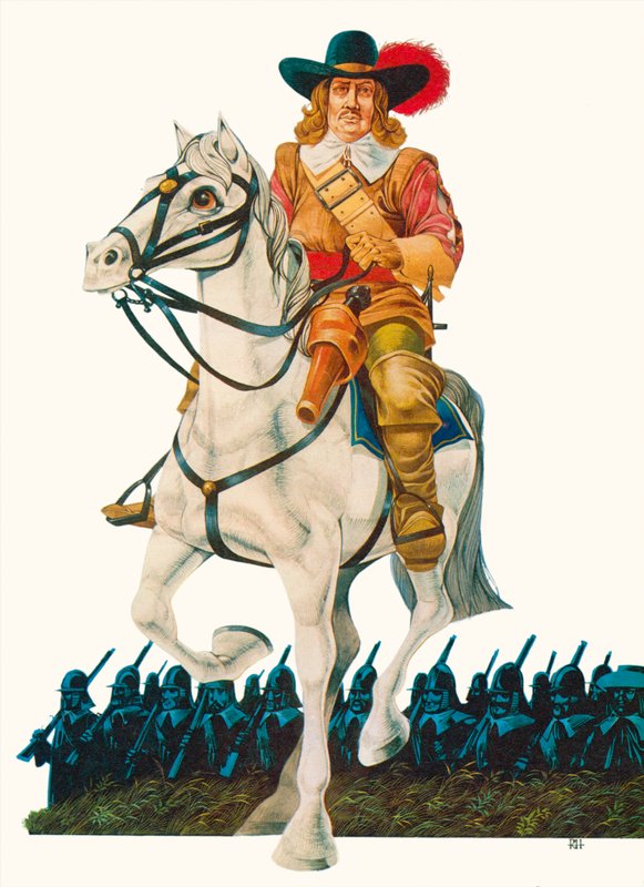 Oliver Cromwell (lithographie couleur) - Richard Hook