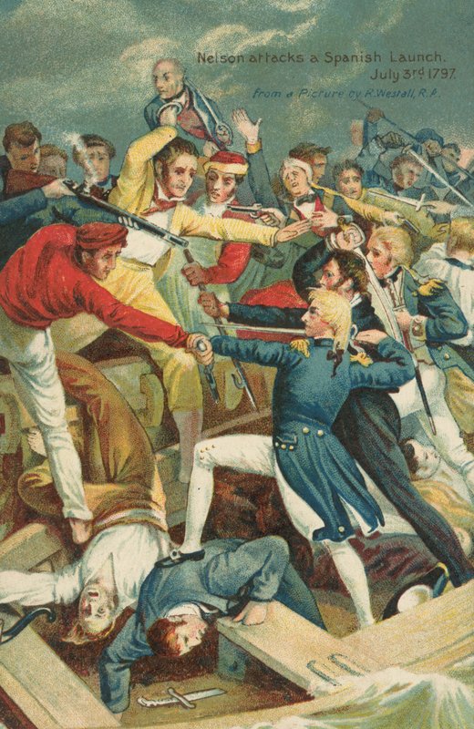 Nelson attaque une chaloupe espagnole - Richard after Westall