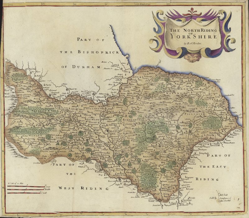 Carte du North Riding du Yorkshire - Robert Morden