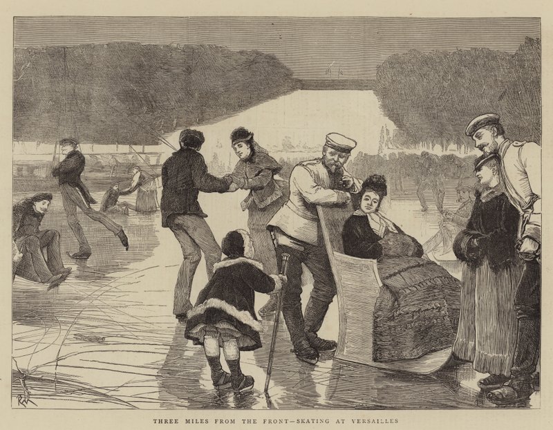 À trois miles du front, patinage à Versailles - Robert Walker Macbeth