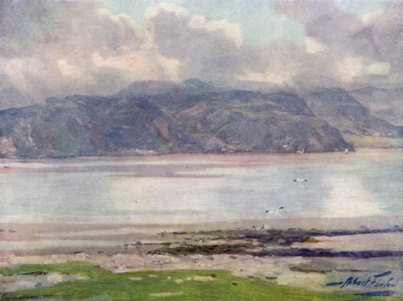 Près du détroit de Menai (lithographie en couleur) - Robert (after) Fowler