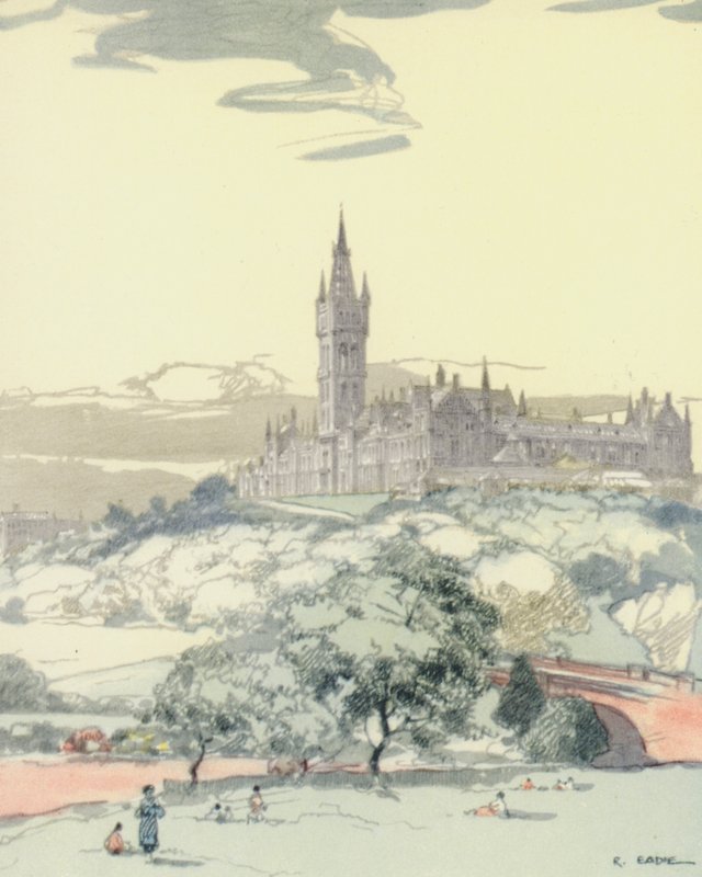 Glasgow : The University (lithographie couleur) - Robert Eadie