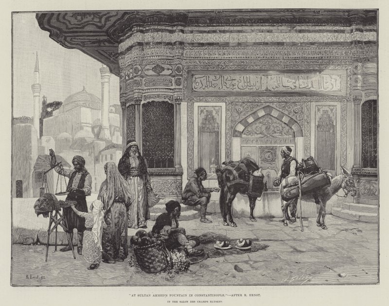 À la fontaine du Sultan Ahmed à Constantinople - Rudolphe Ernst