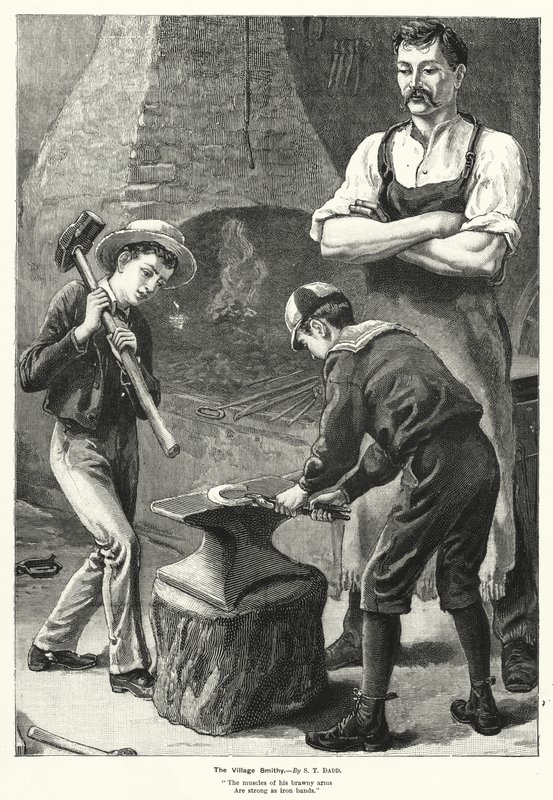 La forge du village (gravure) - S.T. (after) Dadd