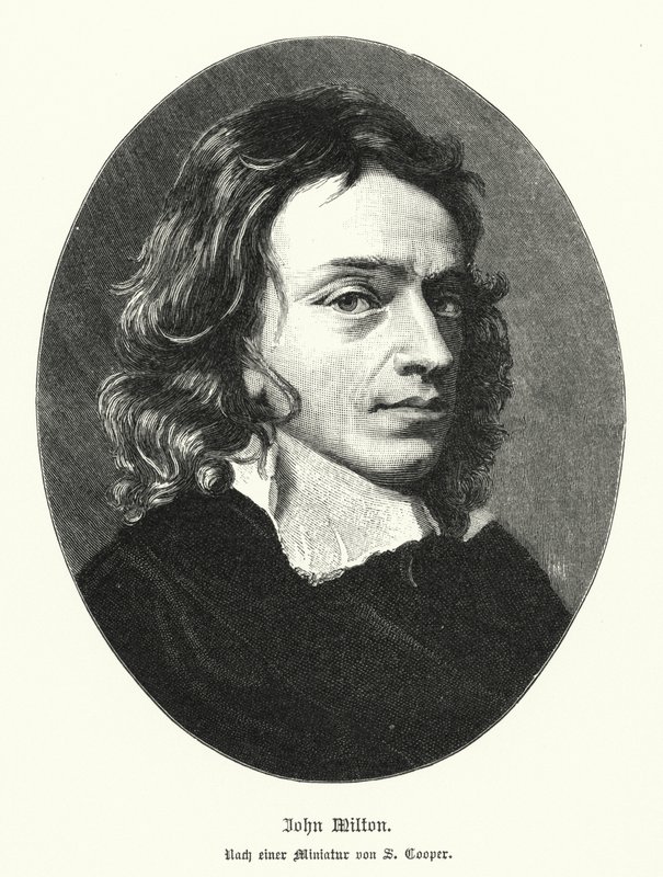 John Milton, poète anglais (lithographie) - Samuel (after) Cooper