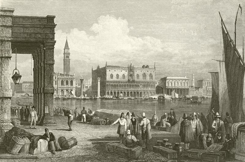 Le Grand Canal et le Palais des Doges, Venise - Samuel Prout