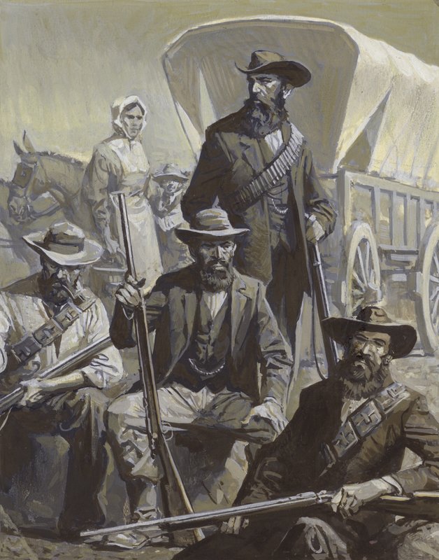Soldats boers et chariot. - Severino Baraldi