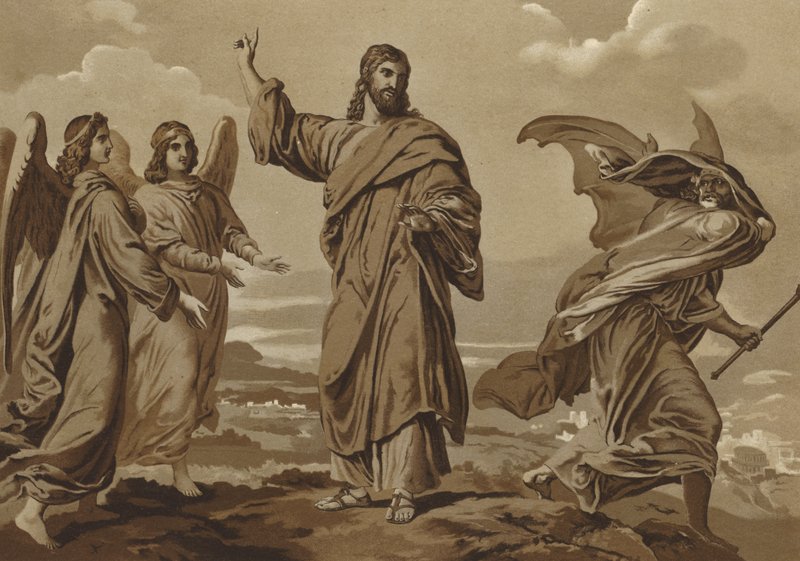 Satan tentant de tenter le Christ - Spanish School