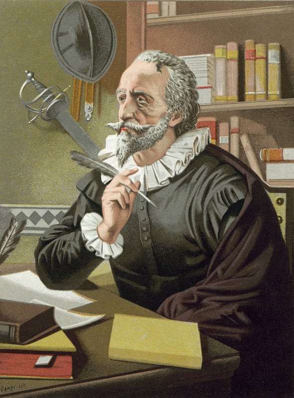 Cervantes dans son étude - Spanish School