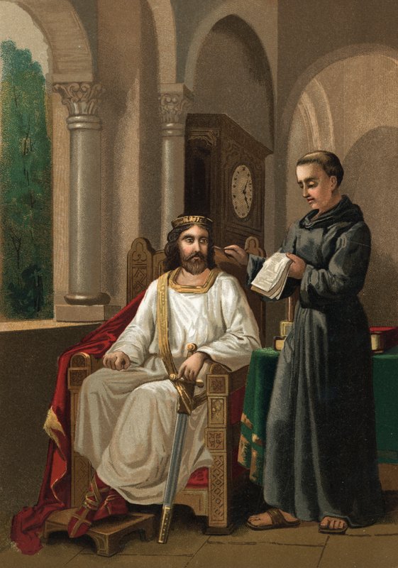 Charlemagne et Alcuin - Spanish School