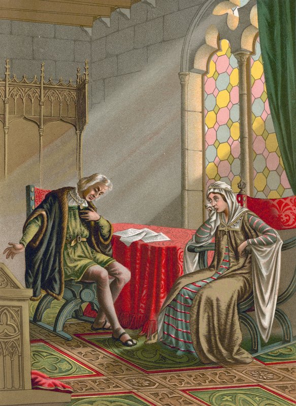 Entrevue entre Colomb et la reine Isabelle - Spanish School