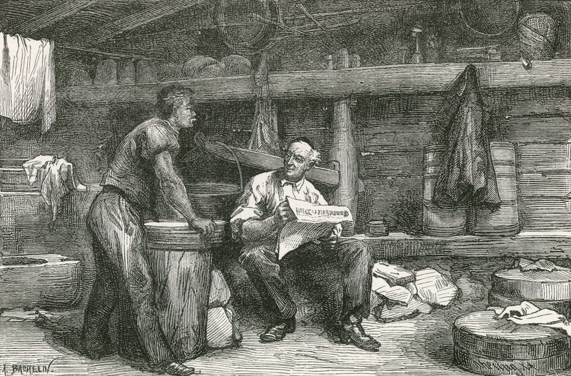 Scène dans une Cabane de Fabrication de Fromage - Swiss School