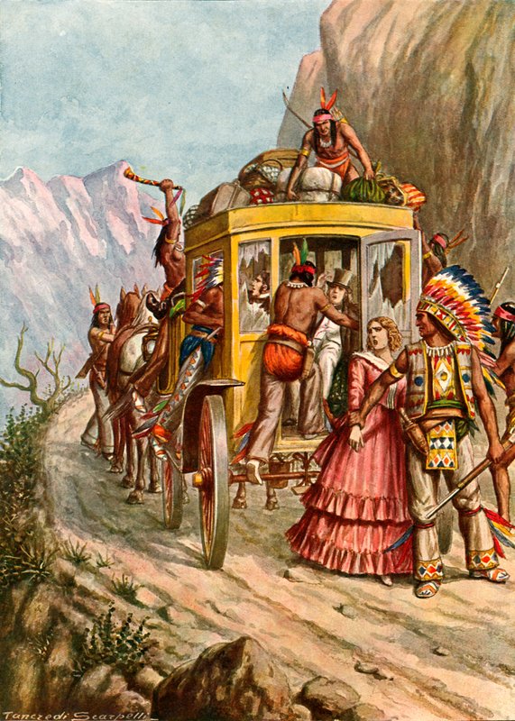 Les Indiens rouges attaquent un wagon - Tancredi Scarpelli