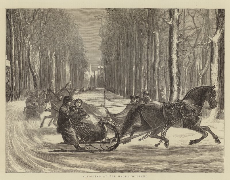 Promenade en traîneau à La Haye, Hollande - Theodore Blake Wirgman