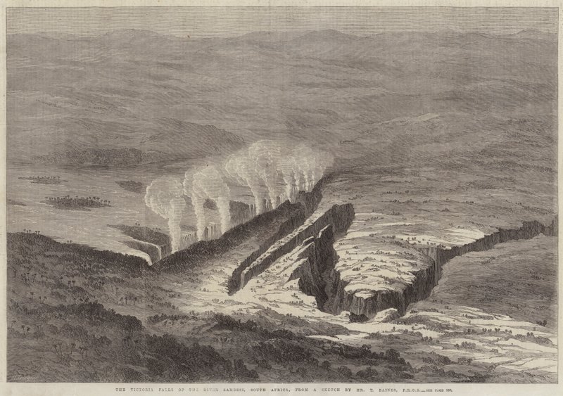 Les chutes Victoria du fleuve Zambèze, Afrique du Sud - Thomas Baines