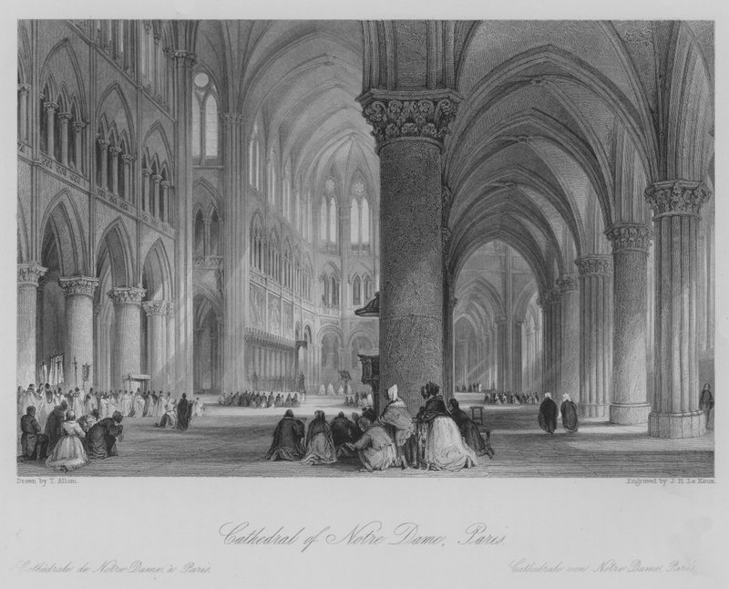 Cathédrale Notre-Dame, Paris (gravure) - Thomas (after) Allom