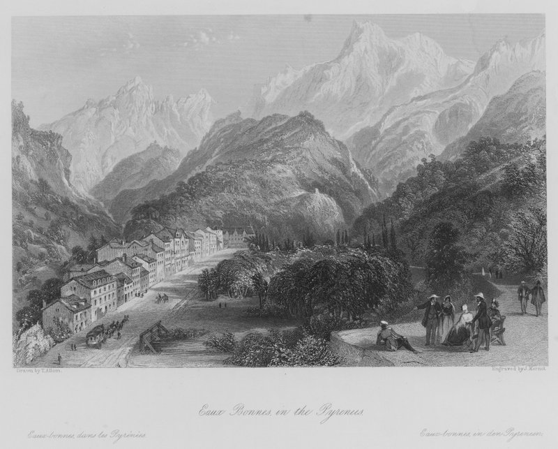 Eaux-Bonnes, dans les Pyrénées (gravure) - Thomas (after) Allom