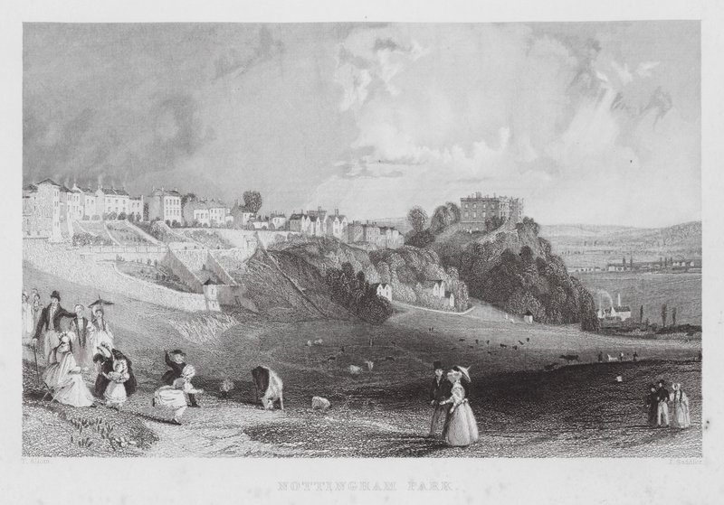 Parc de Nottingham (gravure) - Thomas (after) Allom