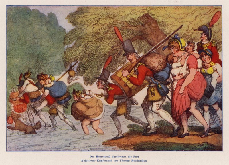 Soldats en marche - Thomas (after) Rowlandson