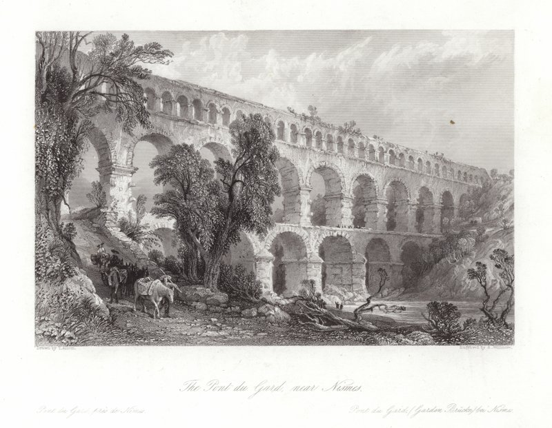 Le Pont du Gard, près de Nîmes - Thomas Allom