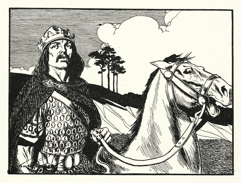 Roi Alfred (lithographie) - Thomas Heath Robinson