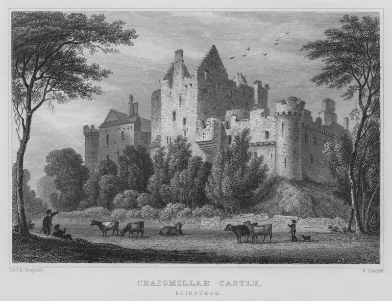 Château de Craigmillar, Édimbourg (gravure) - Thomas Hosmer Shepherd