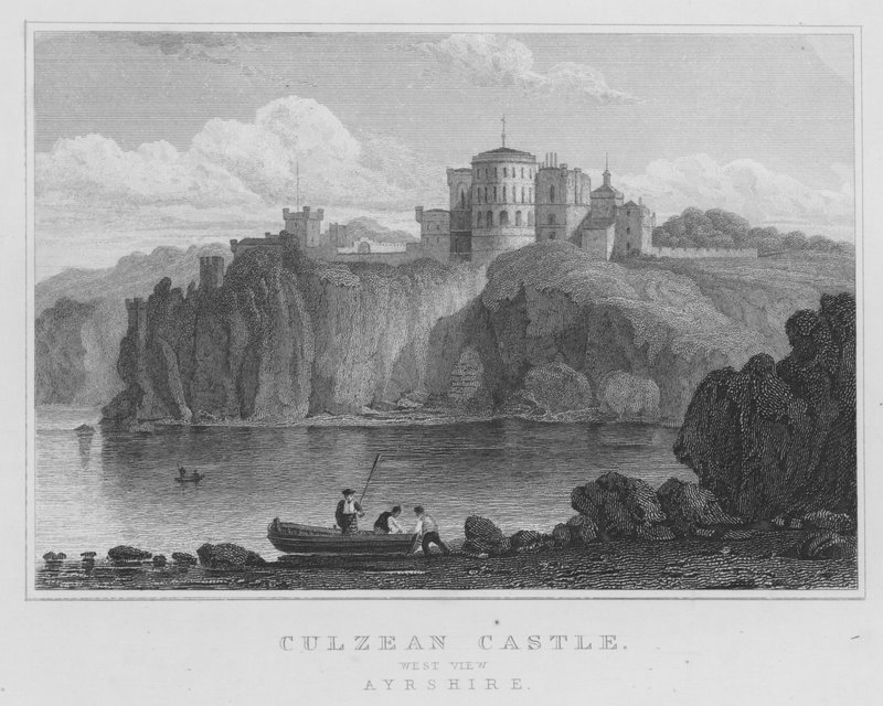 Château de Culzean, vue ouest, Ayrshire (gravure) - Thomas Hosmer Shepherd