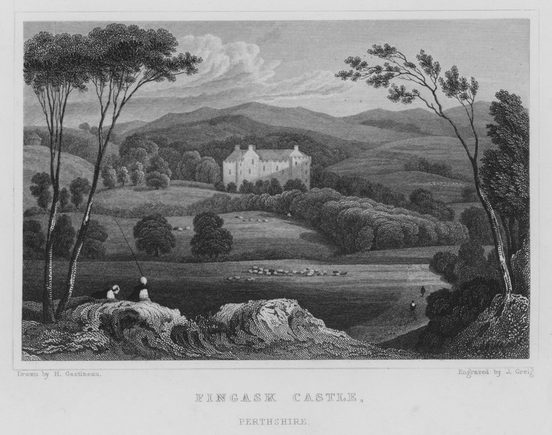 Château de Fingask, Perthshire (gravure) - Thomas Hosmer Shepherd