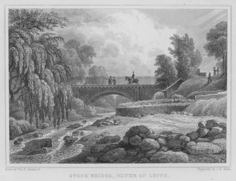 Pont de Stock, Water of Leith - Thomas Hosmer Shepherd
