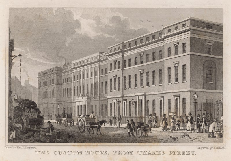 La Douane, depuis Thames Street - Thomas Hosmer Shepherd