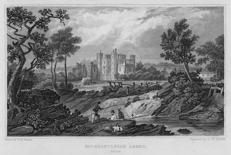 Abbaye de Buckfastleigh, Devon (gravure) - Thomas Mann (after) Baynes