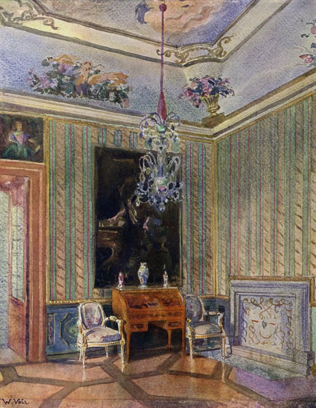 Salle de réception au Château Favorite, Baden, décoration Louis XVI, vers 1770 - Unbekannt Unbekannt