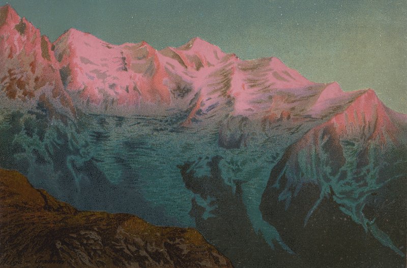 Coucher de soleil sur le Mont Blanc - Unbekannt Unbekannt