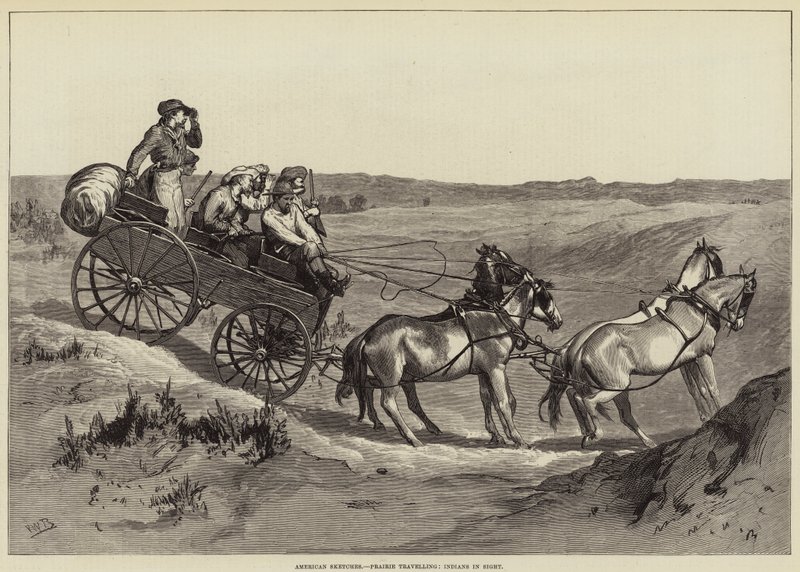 Croquis américains, voyage dans la prairie, Indiens en vue - Valentine Walter Lewis Bromley