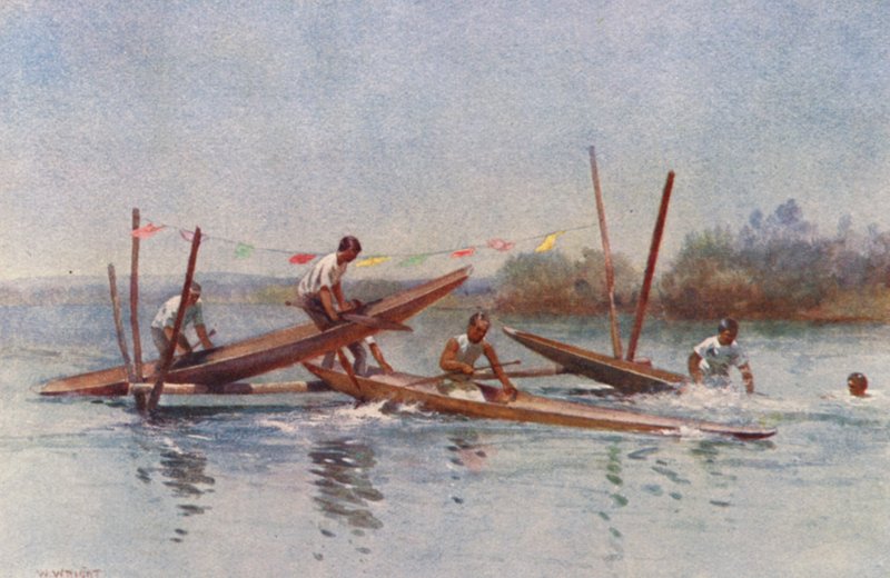 Nouvelle-Zélande : Course de canoës - Walter Wright